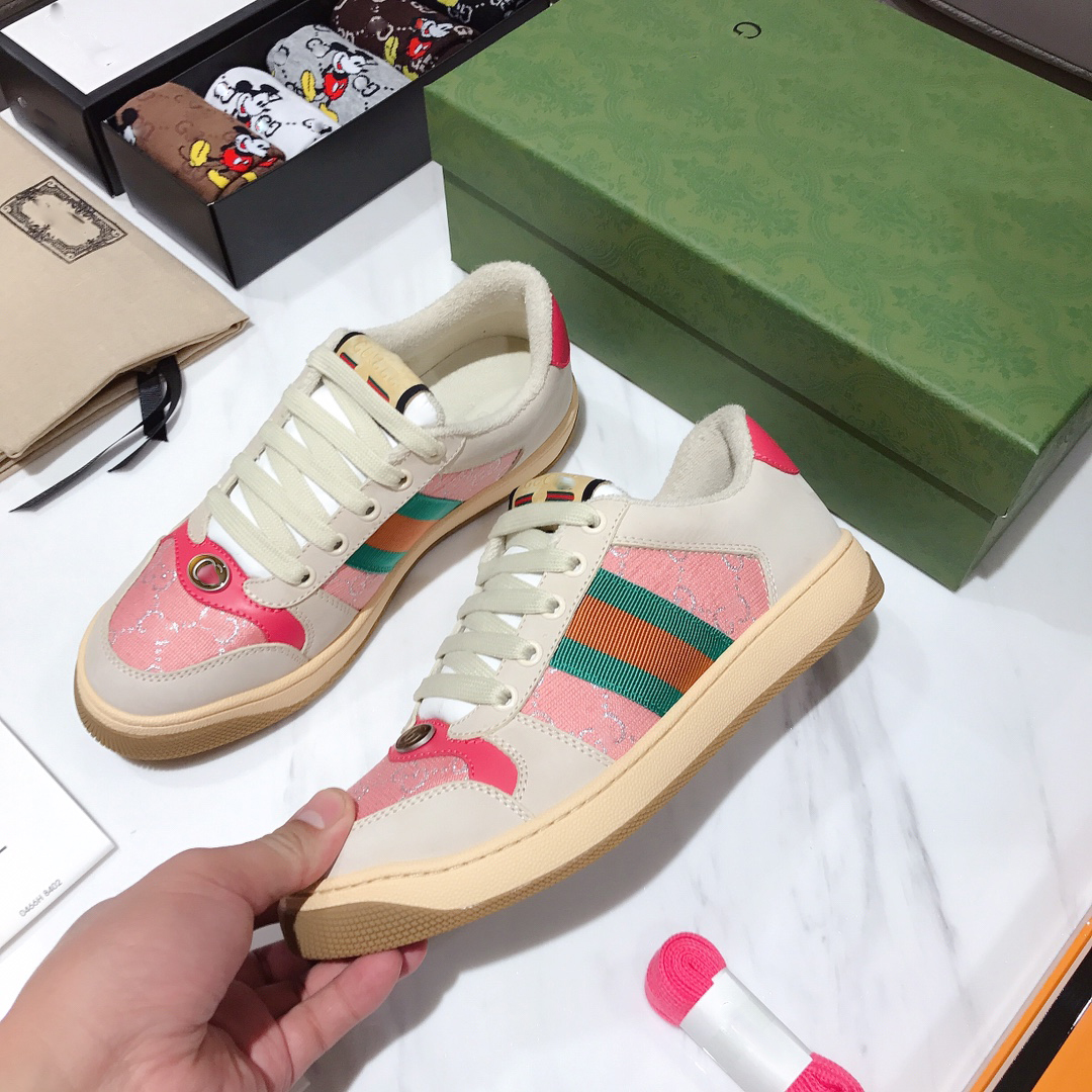 

2021 Women's Shoes High Version Dirty Shoes Blue Red Web Stripe Designer Shoes Dirty Leather Sneakers nvhjgtu Size 35-45 tyehe, Black