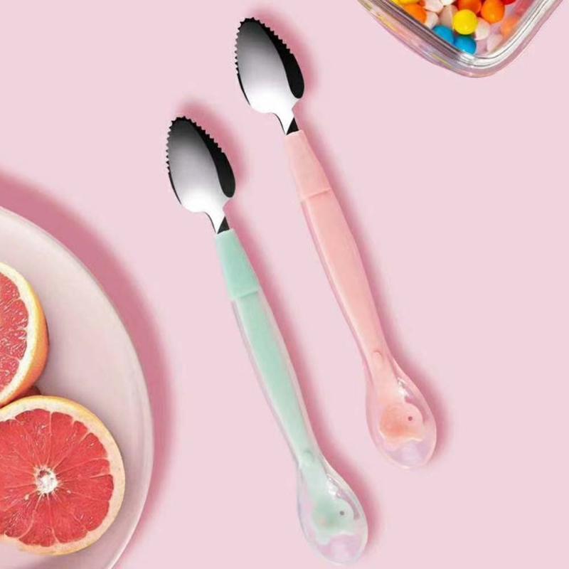 

Cups, Dishes & Utensils Kids Double Headed Fruit Scraping Spoon Non-slip Baby Food Supplement Infants Feeding Stainless Steel Gadgets Utensi