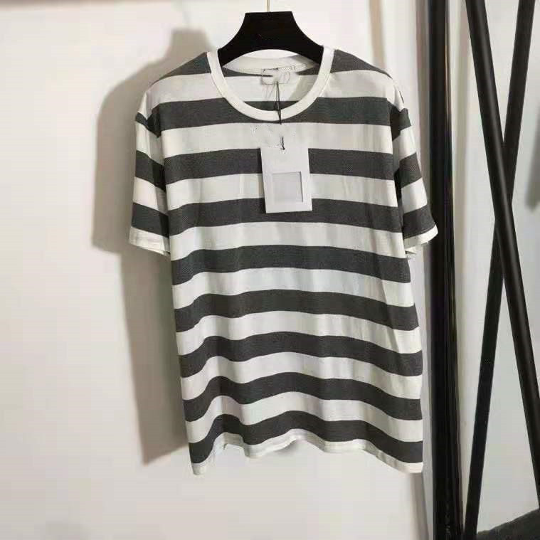 

531 2021 Summer Brand Same Style Regular Crew Neck Pullover White Gray Sweater Short Sleeve Women Clothes FALUOALN