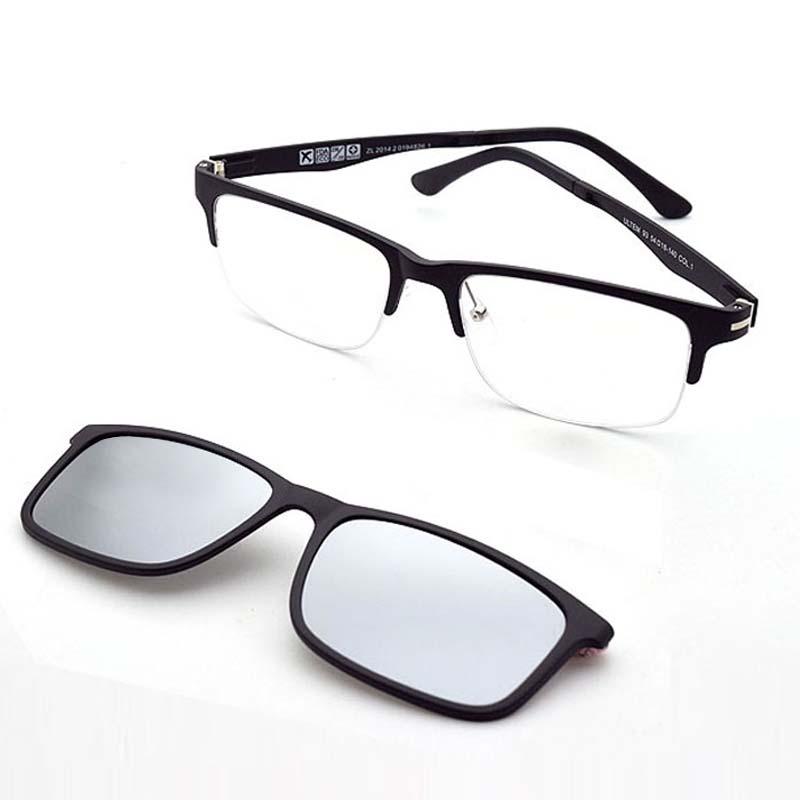 

Fashion Sunglasses Frames Half Glasses Frame Men And Women Spectacles With Magnet Clip Set Mirror Myopia Polarized