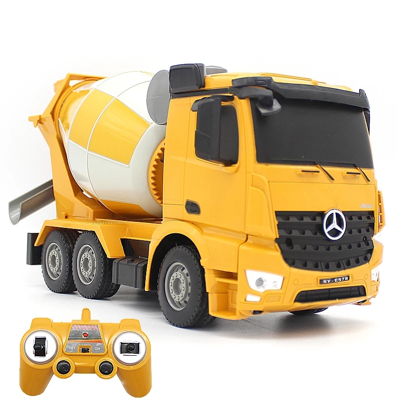 

RC Truck 2.4G Remote Control Cement Mixer Truck 360 Rotation engineering RC Dump Truck With Simulated LED Light Car Toy