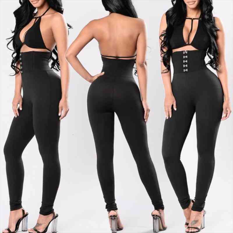 

leggings for women fashion women solid fitness leggings ankle length stretch high waist buckle, Black