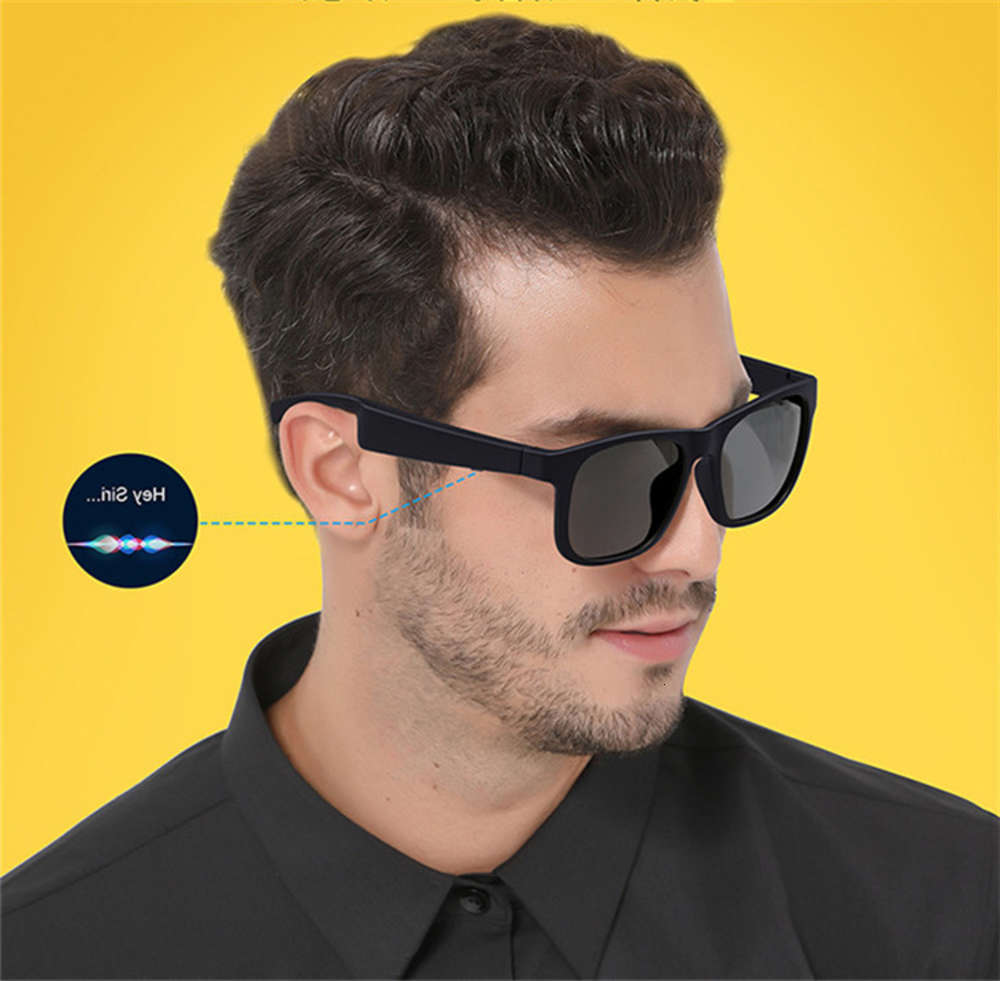 

Highend accessories HelloWorld Lent De Sol Para Hombre Gafas Inteligente New Bone Conduction Bluetooth Glass Fram Soundtrack Audio Sunglass, Black