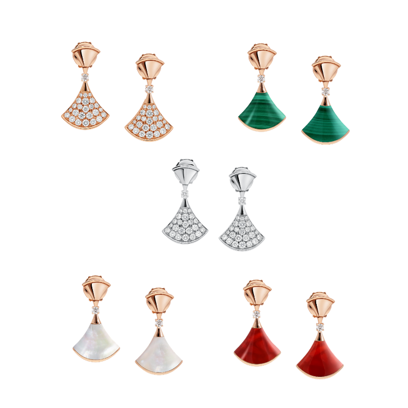 

Stud Original Classic Skirt Enamel Diamond Multiple Color Earrings Exquisite Simple Couple High Quality Anniversary Gift, Golden;silver