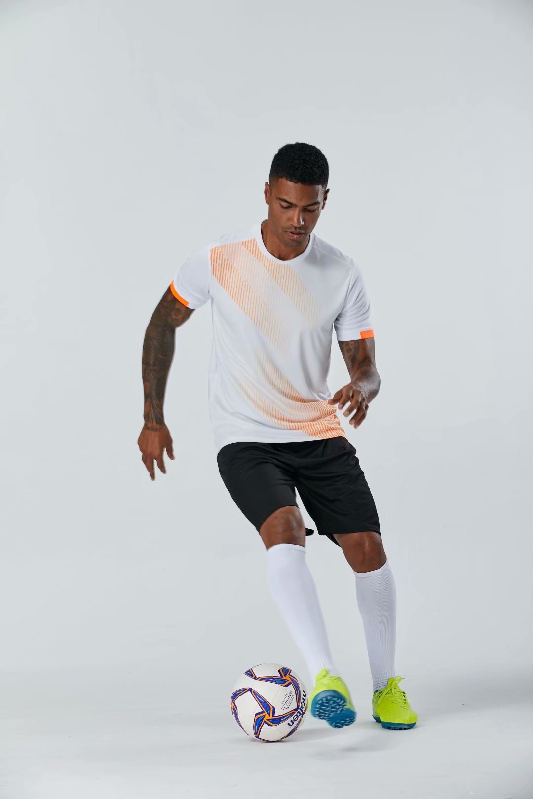 

#0160 Football uniform men+kids soccer Jersey printing team custom track and field sports short-sleeved shirt, Black;yellow