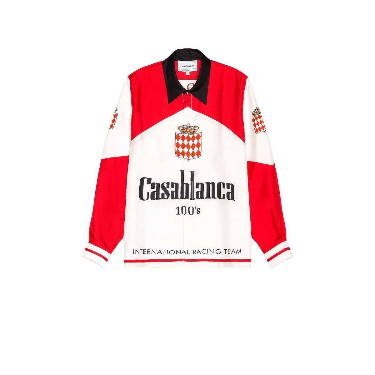 

Casablanca 100' S printed silk twill shirt men's 2021 new luxury business, White;black