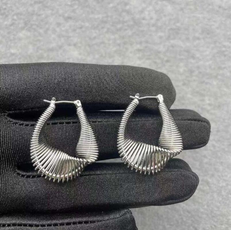 

Dangle & Chandelier European Exaggerated Personality Ins Geometry Women Earrings Spring Twisted Line Metal Unusual Unique Punk Ear Buckle