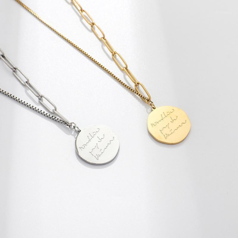 

Arrival Simple Round Charm Pendant , Stainless Steel Couple Necklace Jewelry Chains