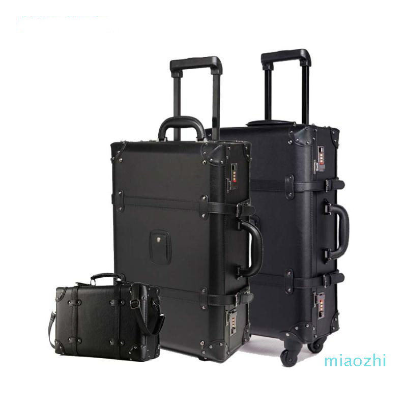 

Suitcases 24 Inch Retro Rolling Luggage Set Spinner Women Password Trolley Suitcase Wheels 20 Vintage Cabin Travel Bag Trunk