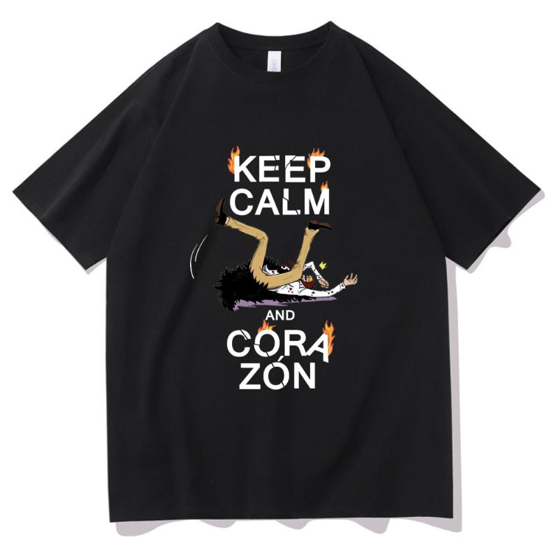 

Men' T-Shirts 2021 Summer Unisex Fashion Anime ONE PIECE Tshirt Corazon Printing T-shirt Donquixote Rosinante Tees Short Sleeve Men Tops, Green