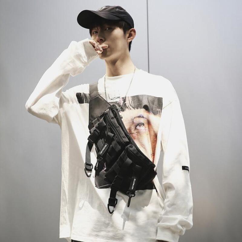 

Waist Bags 2021 Men Tactical Messenger Crossbody Women Multifunction Hip Hop Combined Packs Sacoche Homme, Black