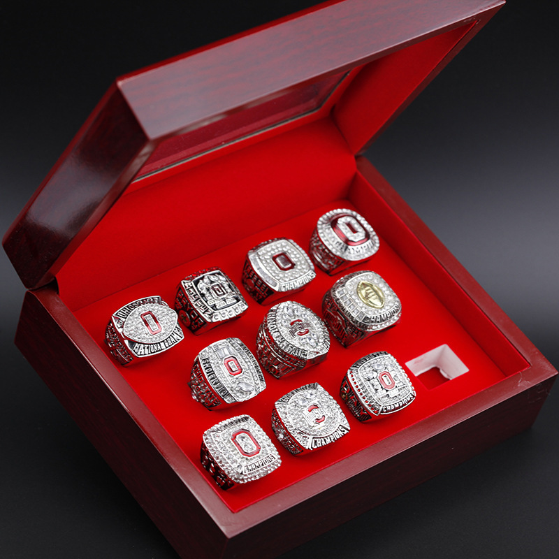 

10PCS Ohio State Buckeyes National Champion Championship Ring Set solid Men Fan Brithday Gift Wholesale Drop Shipping