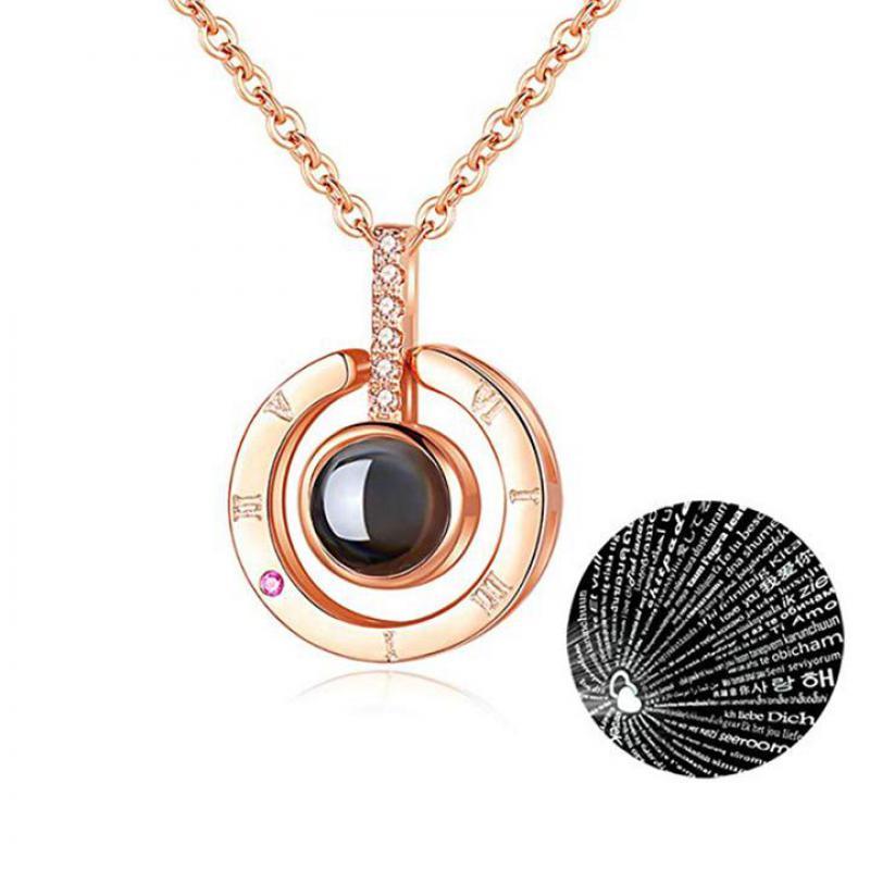 

Pendant Necklaces Classic Necklace I Love You 100 Languages Romantic Kolye Memory Collier Wedding Jewelry Bijoux