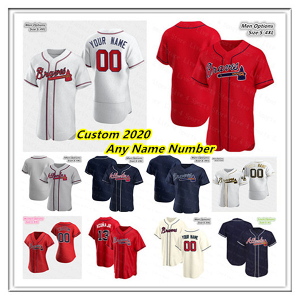 

Atlanta Ronald Acuna Jr Jersey Dansby Swanson Robbie Erlin Jared Shuster Mike Soroka Max Fried Marcell Ozuna Dale Murphy Markakis Flowers, 2020 men flexbase black gold