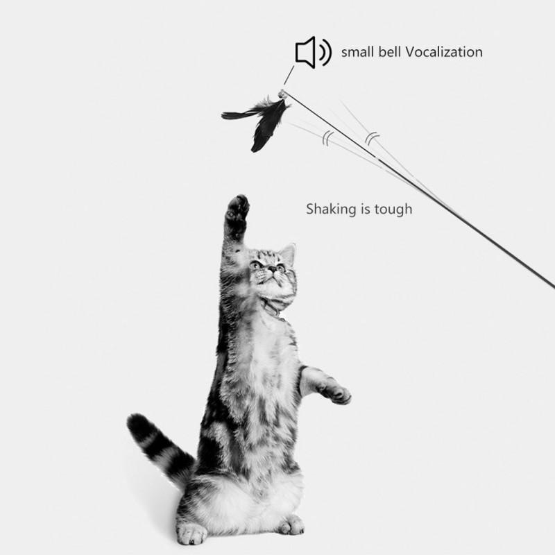 

Interactive Cat Toy Two-section Rod Funny Cats Stick (with 2 Replacement Headgear) Interesting Pet Products Toys