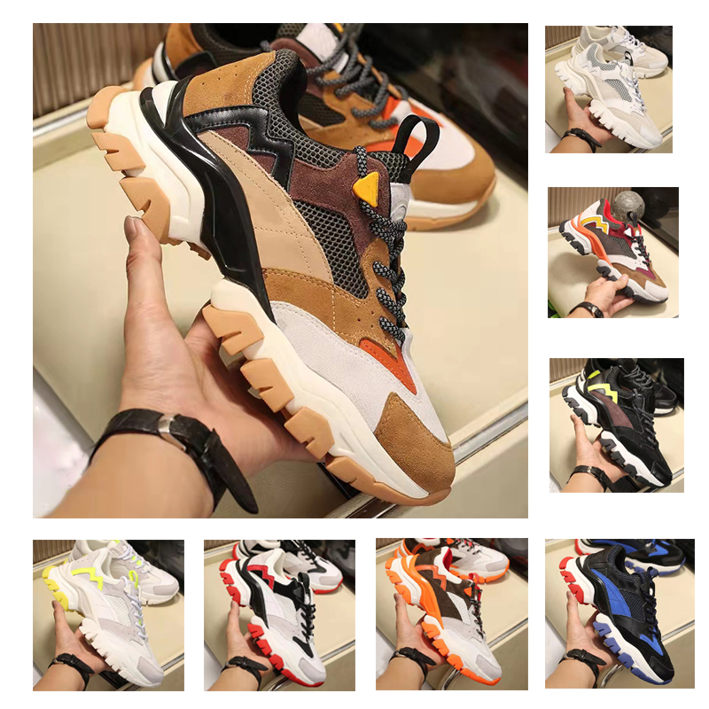 

quality lace-up sneaker shoes for men and women leave no trace suede honeycomb knit nylon leather platform retro sports 36-46, Pink