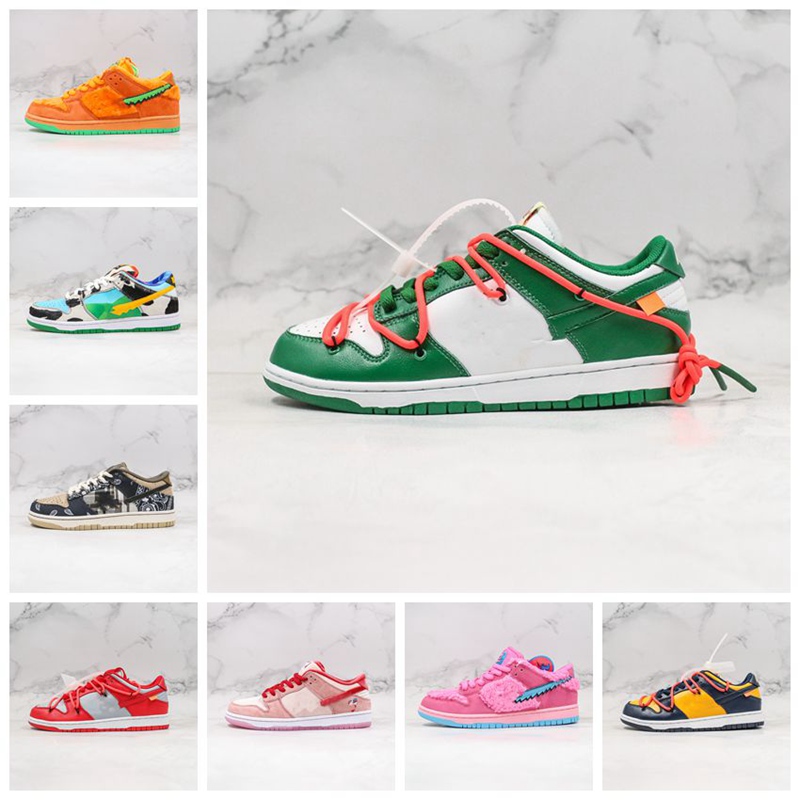 

2021 high quality bear running shoes SB Dunk Dunky Low Sp Traviss men's and women's milk sneakers size 36-45