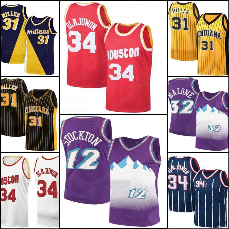 

Karl 32 Malone John 12 Stockton Basketball Reggie 31 Miller Hakeem 34 Olajuwon Jerseys, As