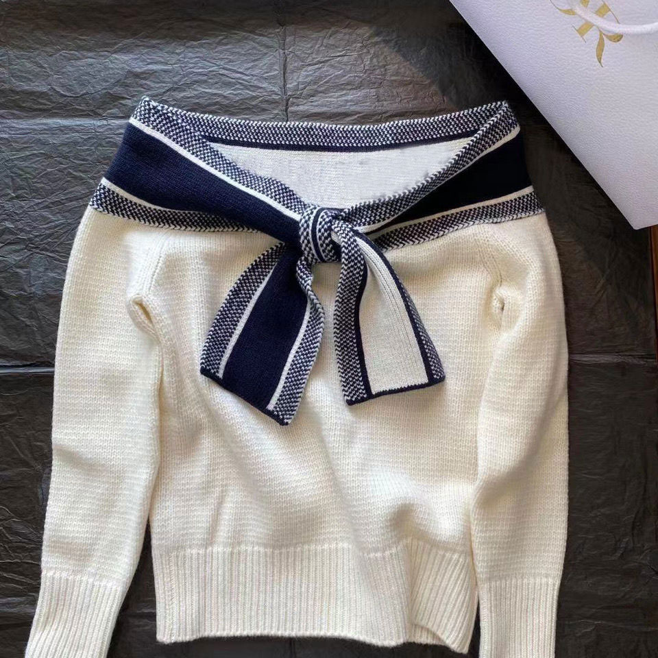 

Fashion Women One Shoulder Sexy Knitting Sweaters Long Sleeve Casual Pullover Sweater Tops, As picture show