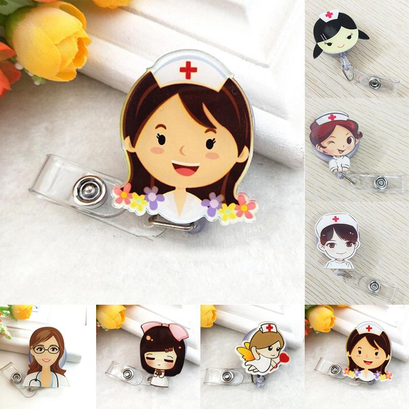 

Pins, Brooches Fashion Women Large Retractable Badge Reel Exihibiton ID Name Card Holder School Supplie Jewelry Accessory