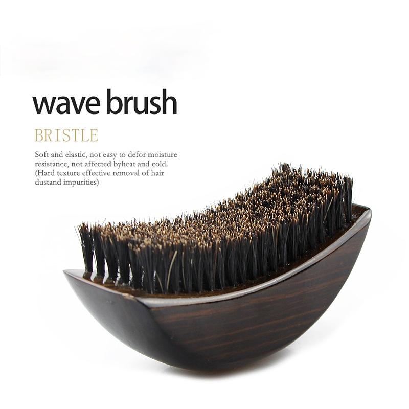 

Hair Brushes FnLune Men Boar Bristle Beard Mustache Brush Palm Soft Round Wood Handle Wave Comb Facial Cleansing Brushe