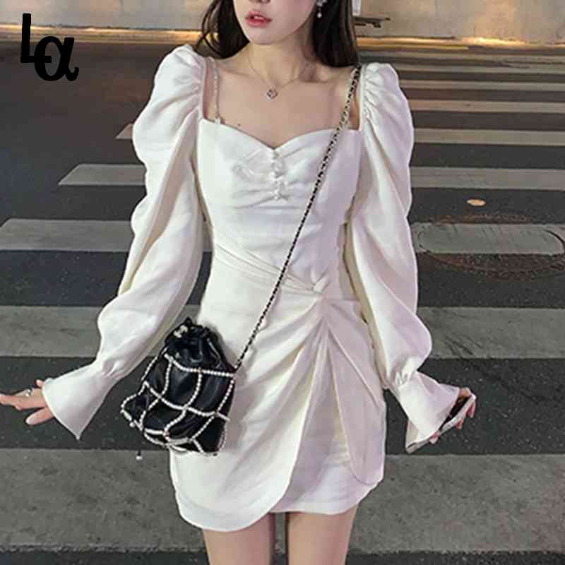 

Summer Designer Kawaii Dress Women Elegant Strap Solid Sweet Mini Female French High Street Party Night 210519, Purple