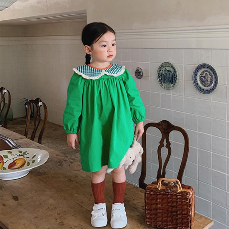 

Girl's Dresses Baby Girls Clothes Dress Fashion Sweet Doll Collar Spring Autumn Beibei Princess Korean Version Quality Childre Clothing, Photo color