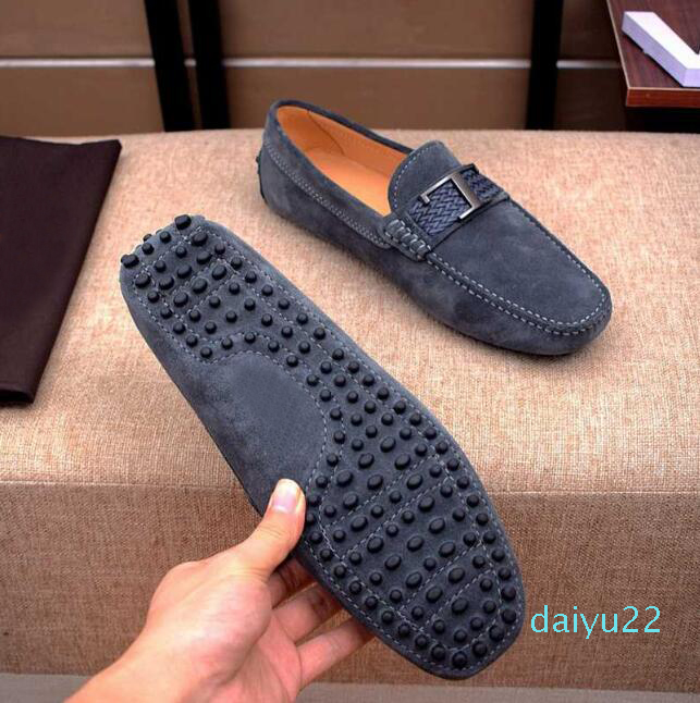 

[Orignal Box] Luxury New T0d Mens Loafers Genuine Leather Slip On Flat Heel Wedding Business Dress Driving Shoes Size 38-45, With brand logo