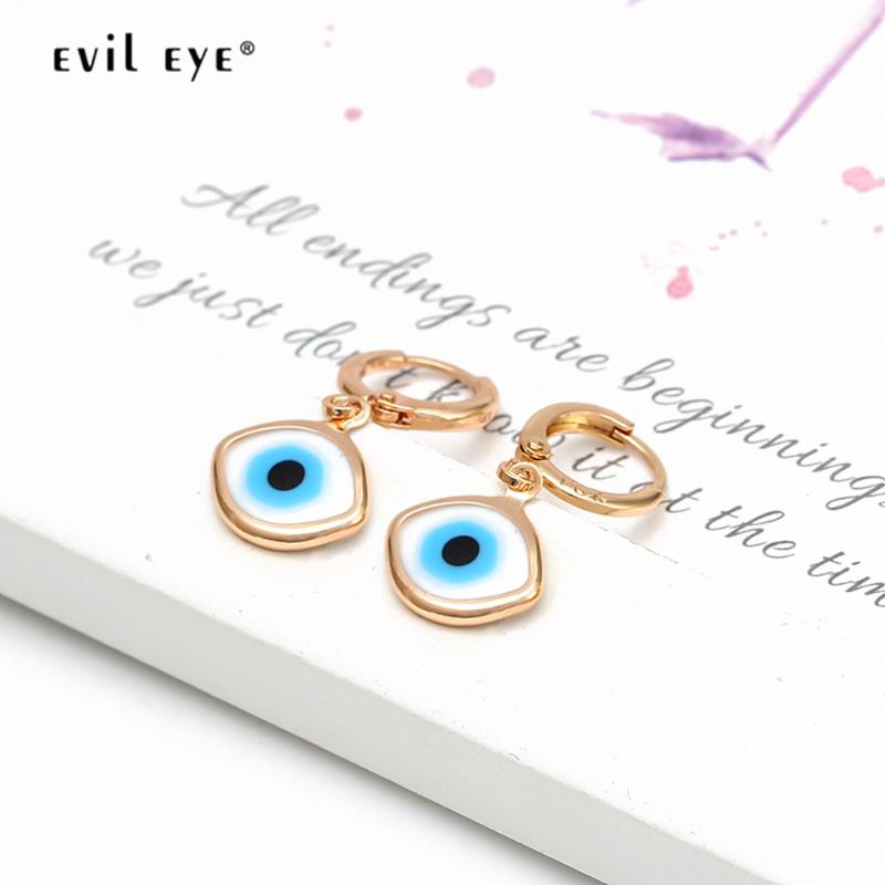 

EYE Dropping Oil Turkish Evil Drop Earrings Copper Gold Color Small Dangle Jewelry For Women Girls BE131 & Chandelier, Silver
