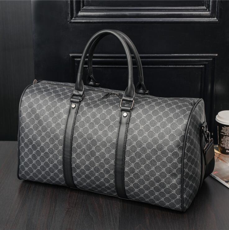 Factory wholesale mens bag England Style printed men women travel bags outdoor fitness plaid handbags large wet and dry leather fashion shoulder-image-682629365