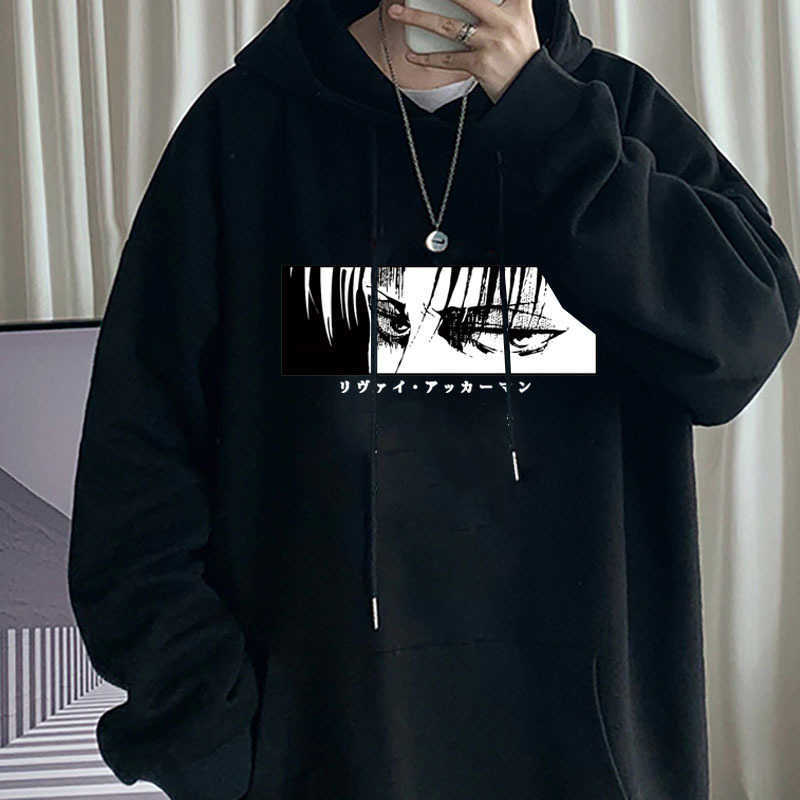 

Attack On Titan Levi Men Women Hoodie Casual All-match Fashion Unisex Sweatshirt Loose Streetwear Personality Tee Top Pullover X0610, Beige