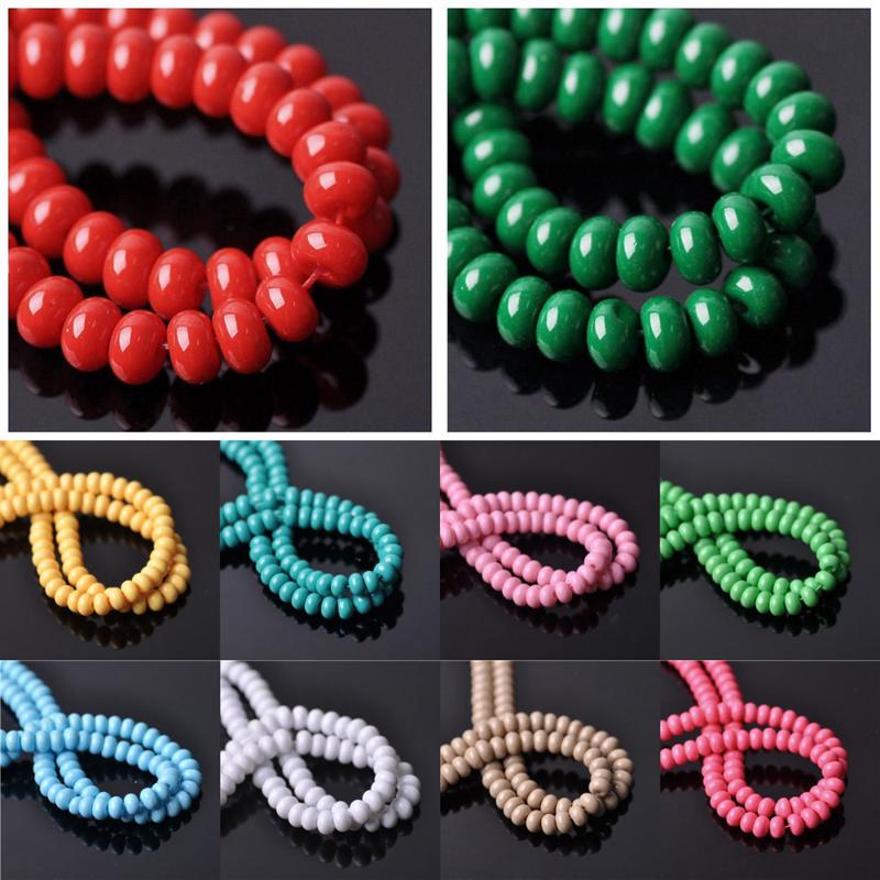 

Other 6x4mm Solid Color Coated Opaque Glass Rondelle Smooth Round Loose Spacer Beads For Jewelry Making DIY Crafts 100pcs