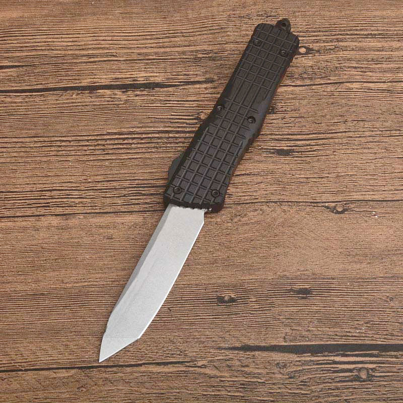 

Promotion UT AUTO Tactical Knife D2 Stone Wash/Black Blade CNC 6061-T6 Handle EDC Knives With Retail Box