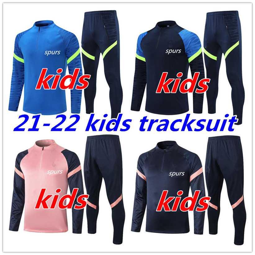 

2021 2022 spurs kids tracksuit KANE Training suit 20 21 SON ERIKSEN JANSSEN Football jacket kit men soccer tracksuits, Black
