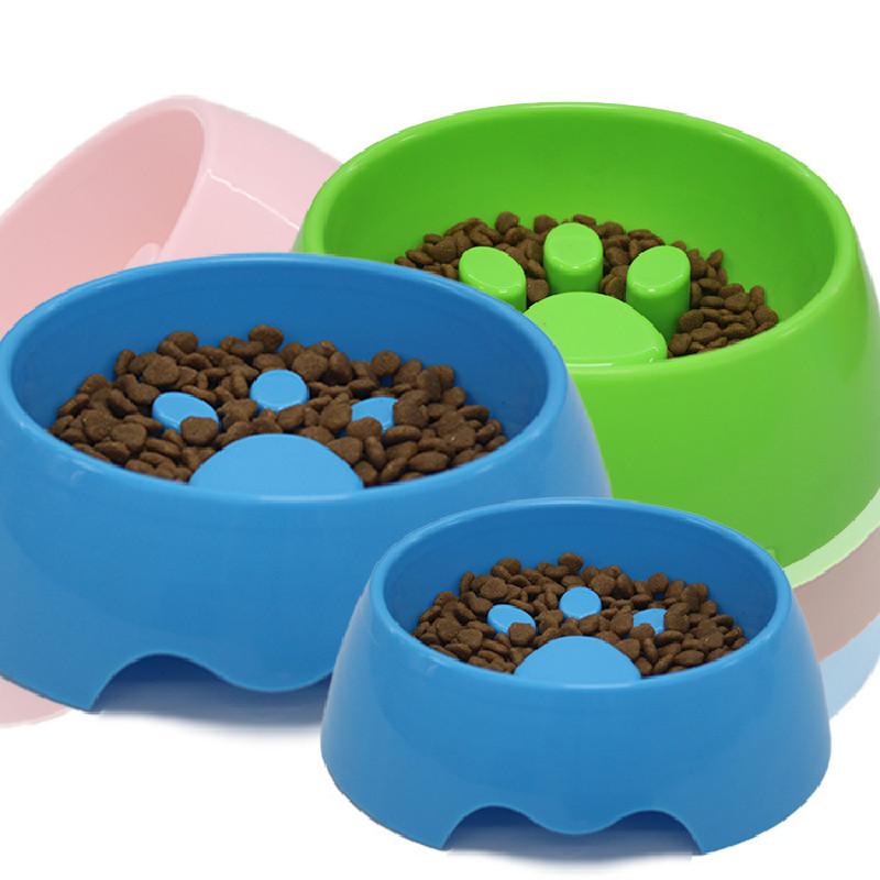 

Cat Bowls & Feeders DouNiOne Dog Bowl PP Food Pet Slow Puppy Feeding Plate Products Drop