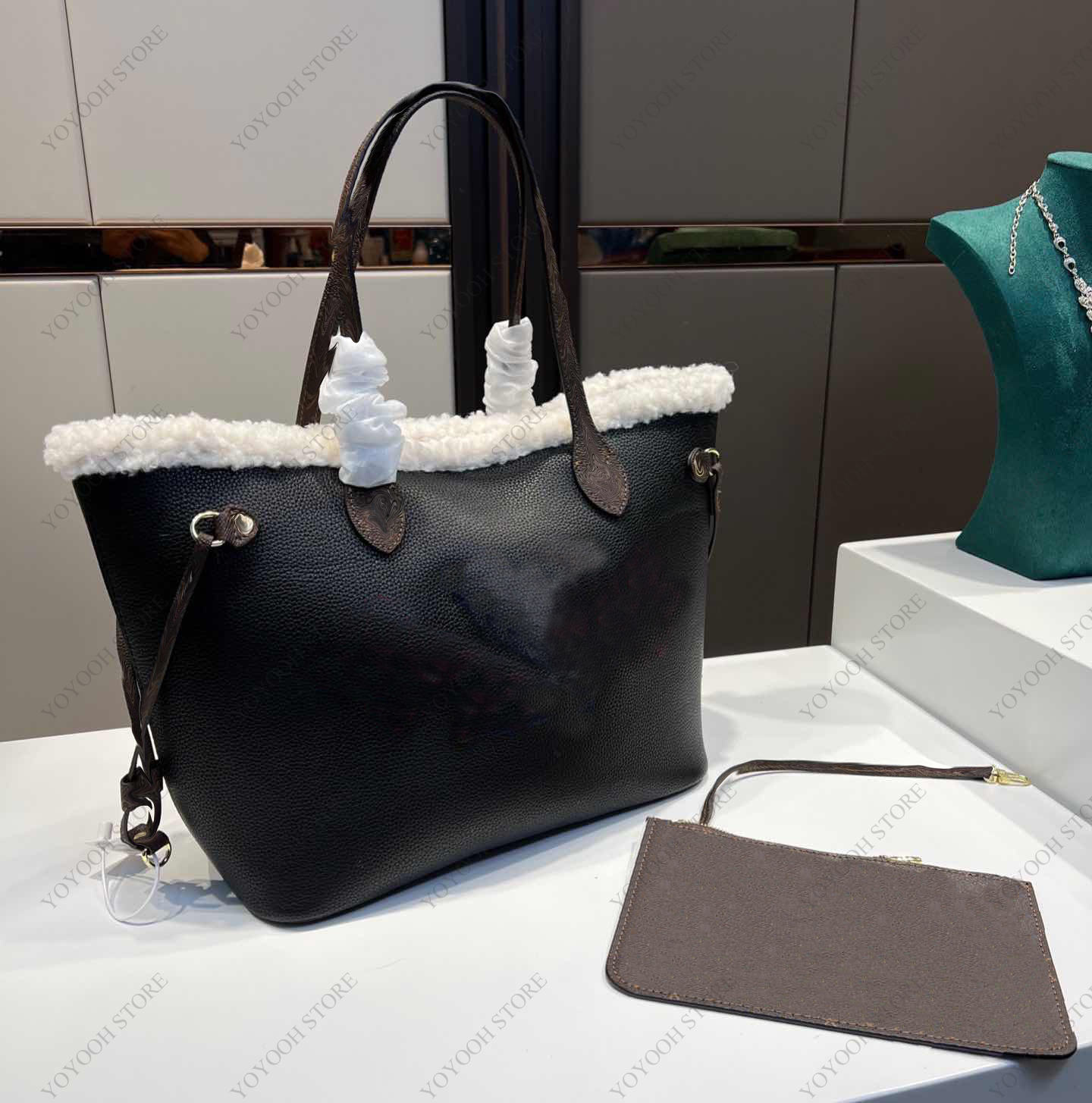 

Women's shopping bags Designer Shoulder Bag Fashion lamb wool luxury totes large capacity high quality handbags, Make up for price
