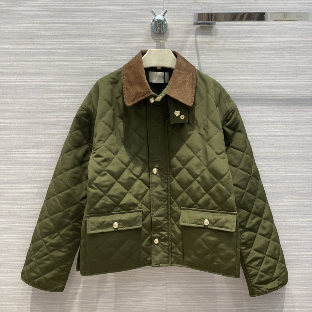 

Milan Runway Jackets 2021 Autumn Winter Lapel Neck Long Sleeve Panelled Women' Designer Sweaters Brand Same Style Outerwear 0903-5, Army green
