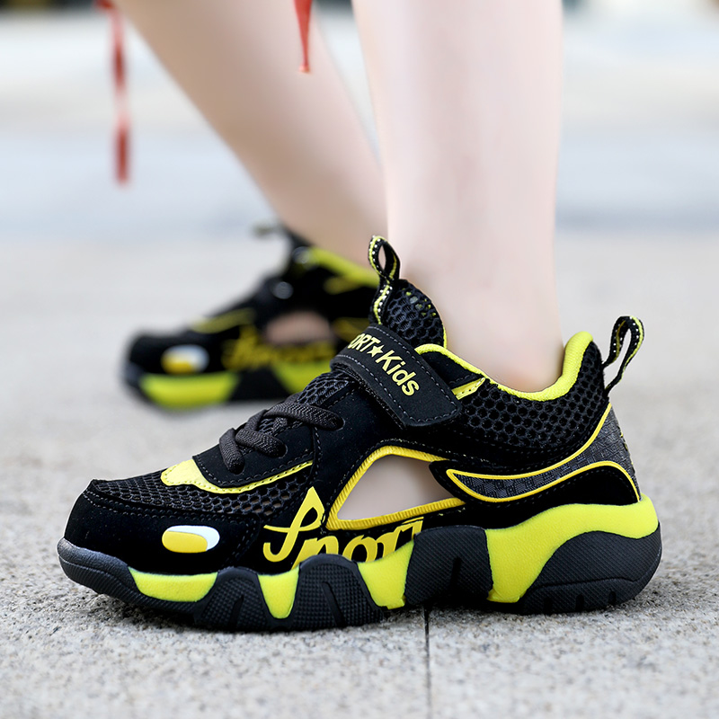 

2021 Summer Boys Frame Shoes Sneakers High Quality Kids Spring Gym for Child School Trainer Running, Black;red