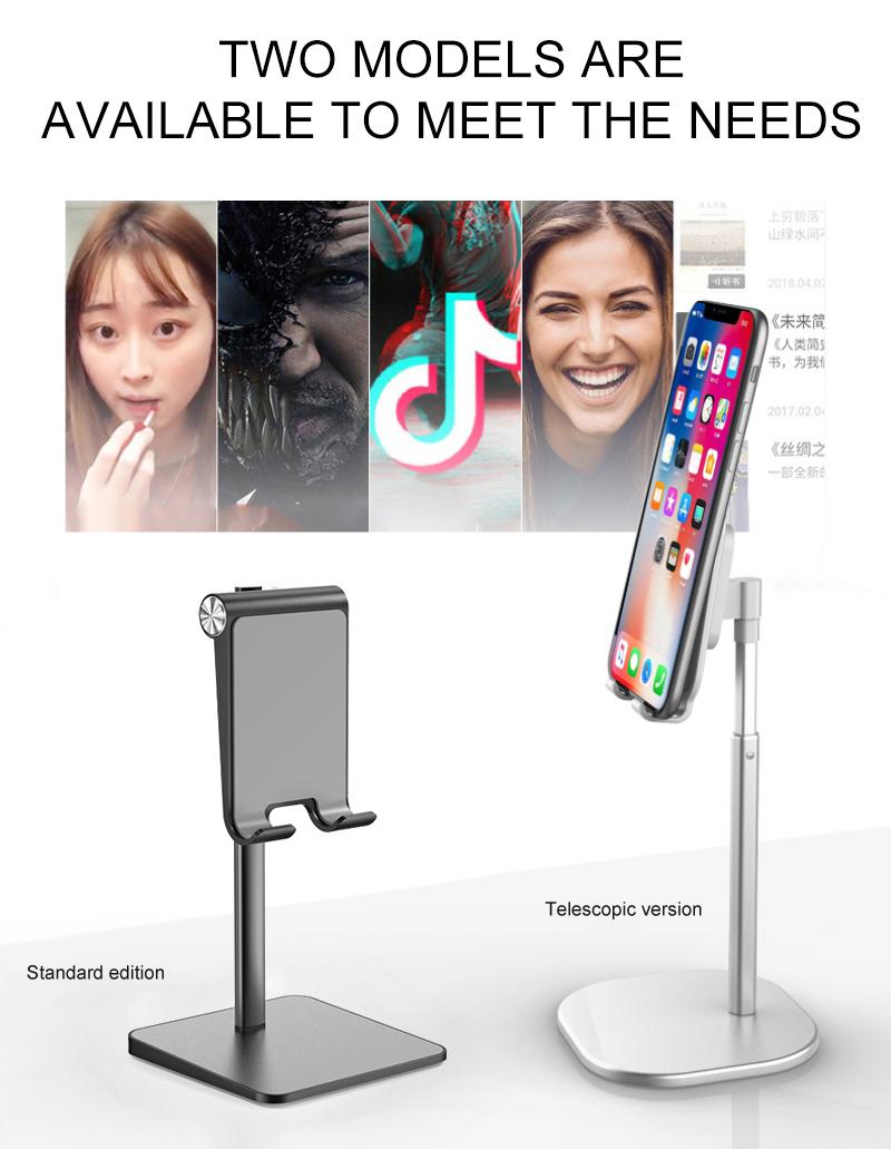 

Cell Phone Mounts & Holders Adjustable Desk Stand Holder - Aluminum Desktop Mobile Smartphone Support Tablet For