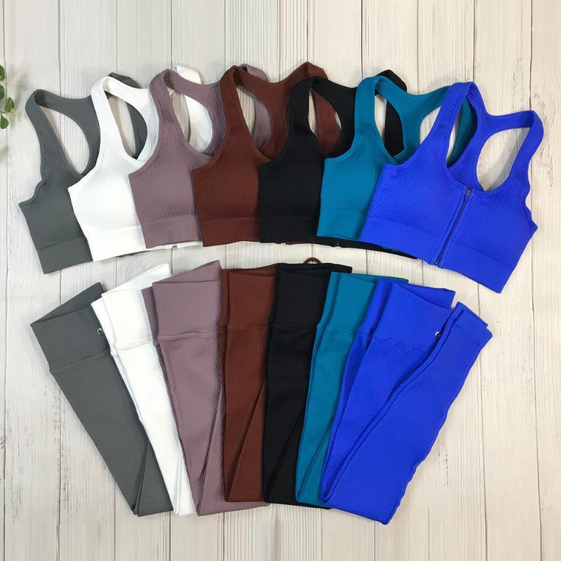 

Yoga Outfit Zipper Seamless Set Women Feamle 2 Two Piece Crop Top Sport Bra Leggings Sportsuit Workout Gym Drawstring Clothes, Bra green