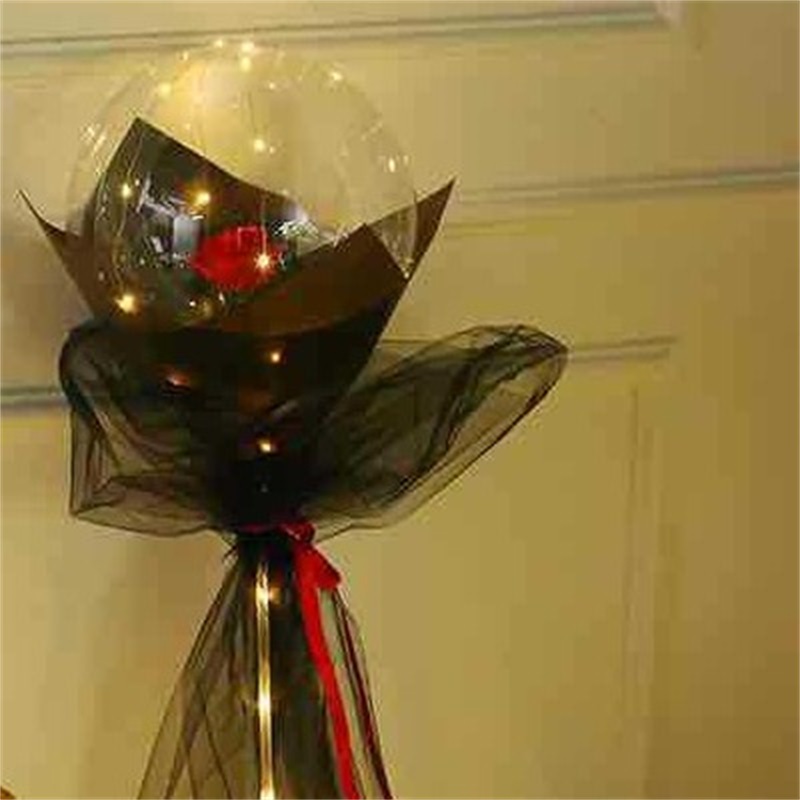 

Led Luminous Balloon Rose Bouquet Helium Transparent Ballons Wedding Birthday Party 2021 Happy New Year Christmas Ornaments 324 R2, Colors mix