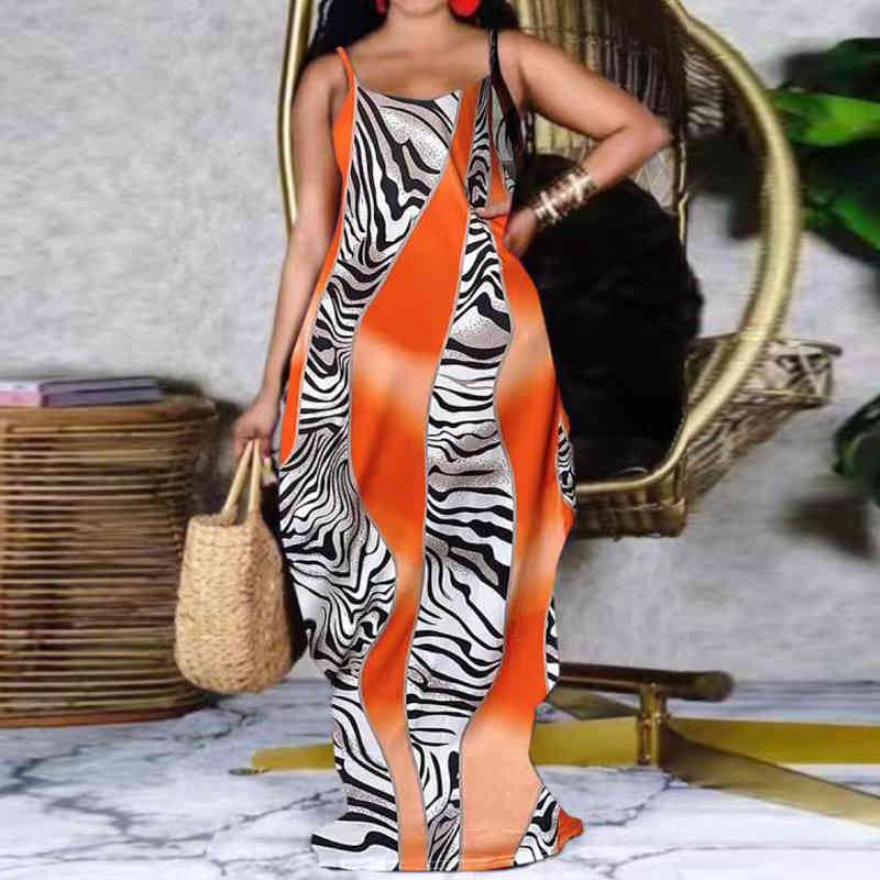 

Summer Dress Women Lady Sexy Sleeveless Strap Long Maxi Evening Party Elegant Dress Sundress Plus Size Pullover Long Dresses 210521, Pink