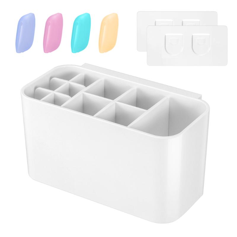

Toothbrush Holder Multifunctional Electric Caddy 11 Slots Detachable And Toothpaste Organizer Bath Accessory Set