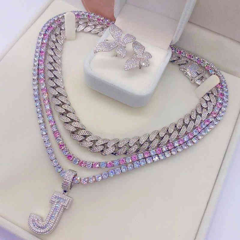 

Gold Silver Color CZ Cuba Chain Choker Iced Out Bling AAA Zircon 5mm Tennis Chain Necklace Women Man Hip Hop Fashio Jewelry X0509