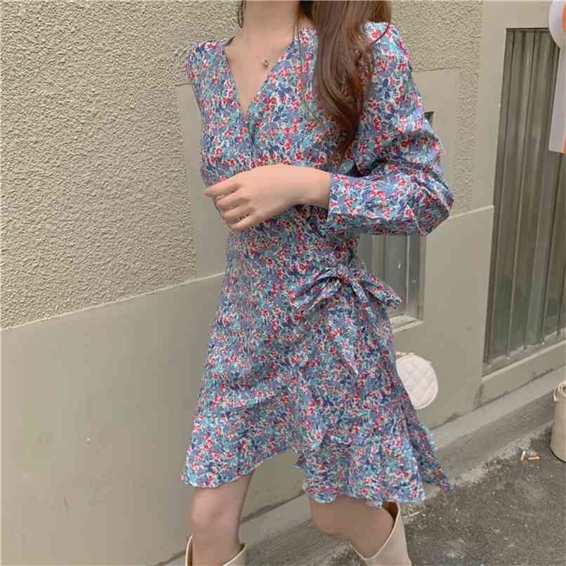 

4XL plus size Fashion women's dress French retro print can be salt or sweet women es summer 210520, Photo color