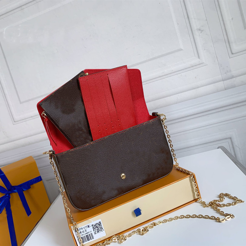 

Classic Women 3-piece set Handbags chain shoulder bag Leather Wallet Card Crossbody Purse Shoulder Messenger bags 60235, Opp bag