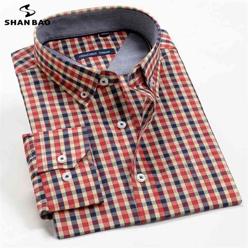 

6XL 7XL 8XL 9XL 10XL 12XL Men's Business Casual Classic Plaid Long Sleeve Shirt Spring Brand Clothing 100% Cotton Loose Shirt 210708, 550010