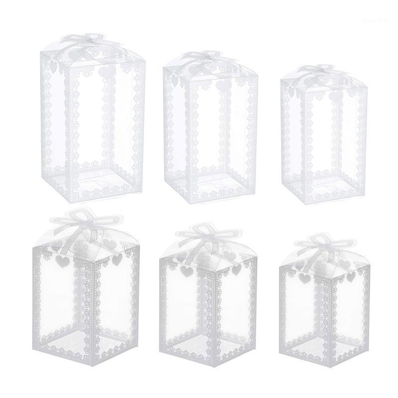 

Gift Wrap 20Pcs White Grass Printed Clear Plastic Boxes Christmas Wedding Party