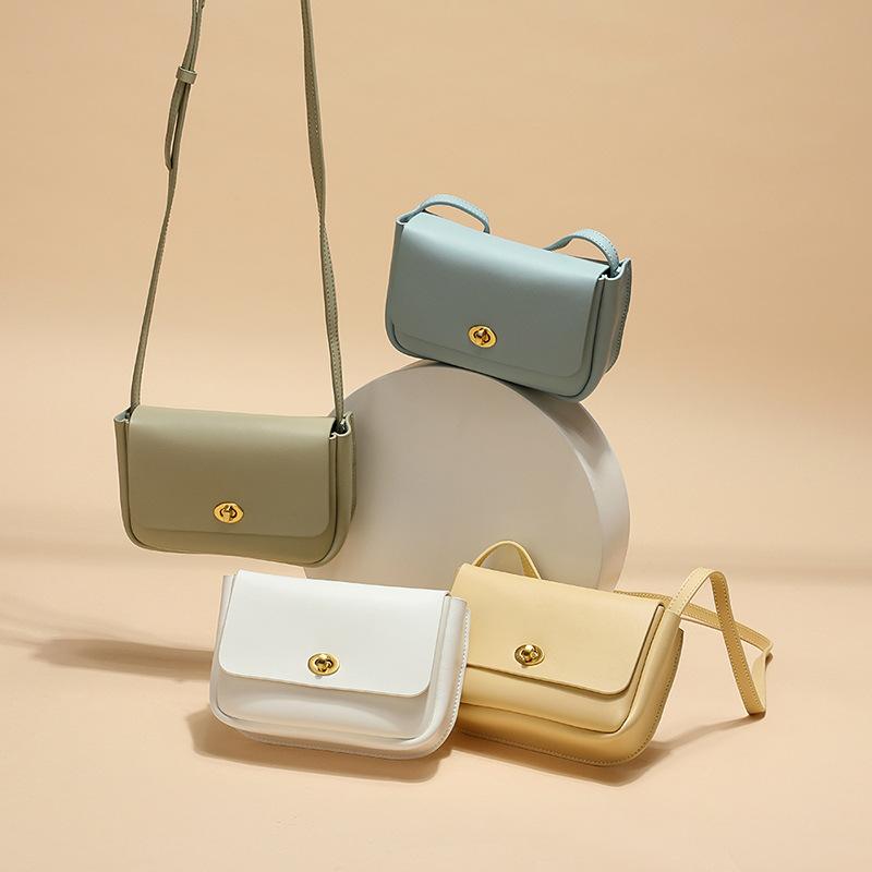 

Evening Bags Bag Women's Lipstick Small Square Genuine Leather Korean Simple Fashion One-shoulder Oblique Soft Cowhide, Green