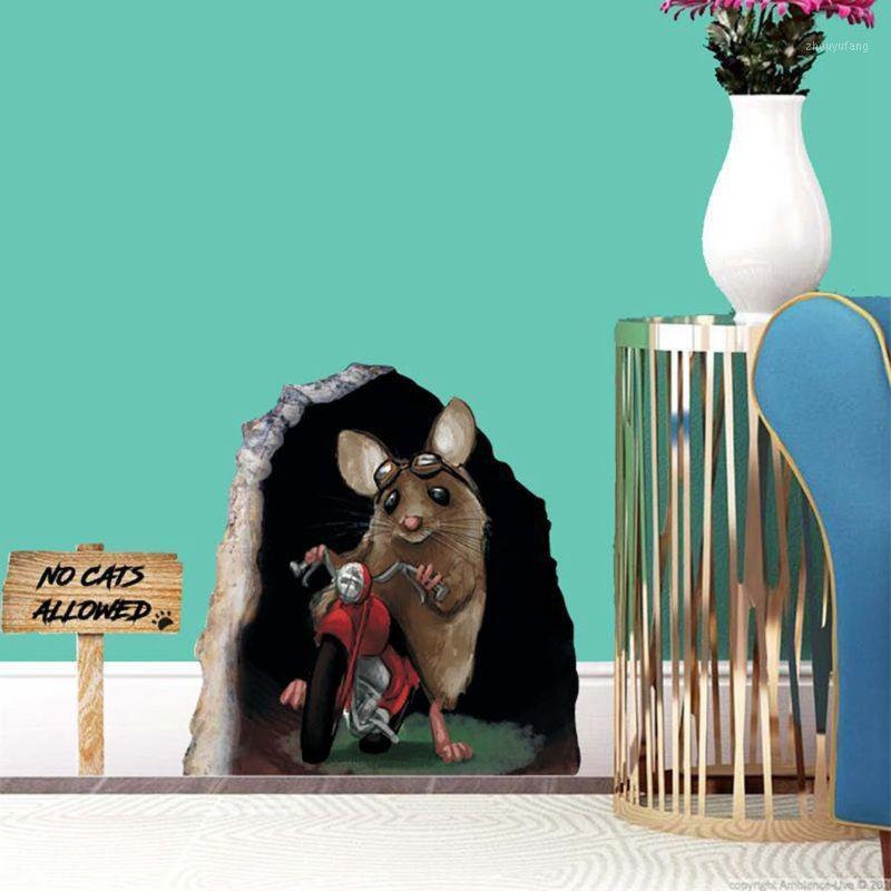 

Wall Stickers Virtual 3D Mouse Hole Sticker Home Furniture Easy To Clean Self Adhesive